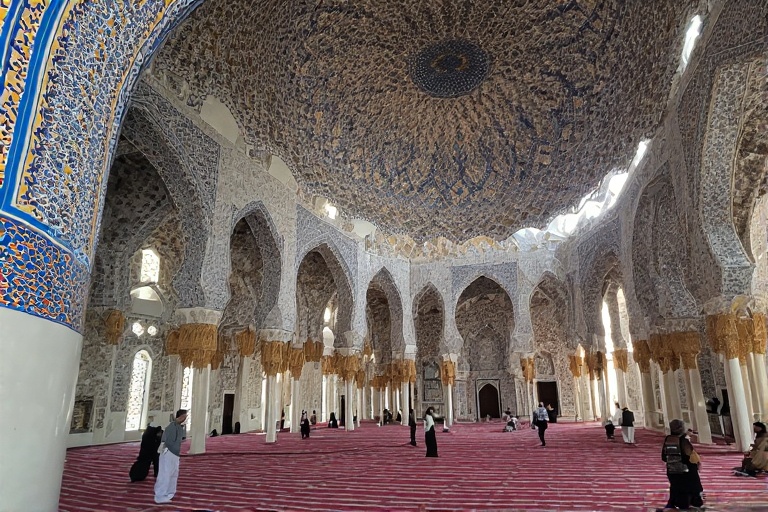 Interior view of the Blue Mosque in Dubai during guided tour